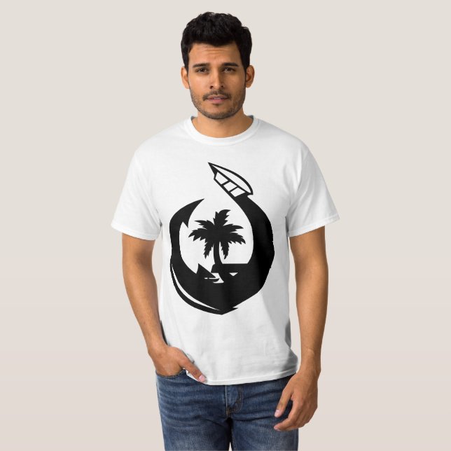 Kroken för GUAM SPRINGA 671 & förseglar svart T-shirt (Hel framsida)