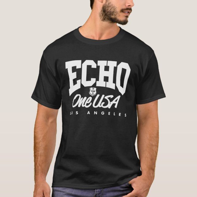 Krokig mörk utslagsplats för Echo1USA Tee (Framsida)