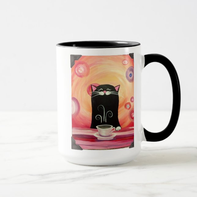 Krokig mugg för kattunge för dörrstudiokakao (Höger)