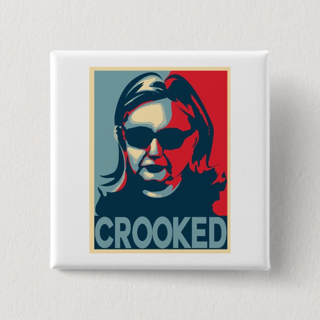 KROKIGA Anti-Hillary Clinton knäppas/emblem Knapp (Framsida)