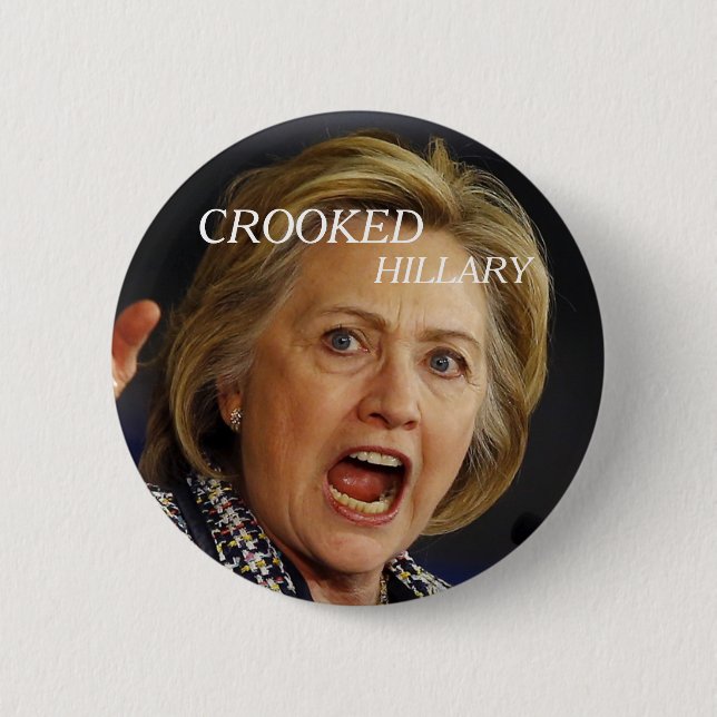 Krokiga Hillary Clinton 2016 Knapp (Framsida)