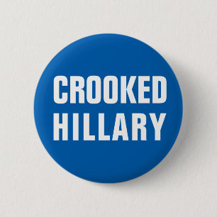Krokiga Hillary Clinton Knapp