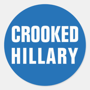 Krokiga Hillary Clinton Runt Klistermärke