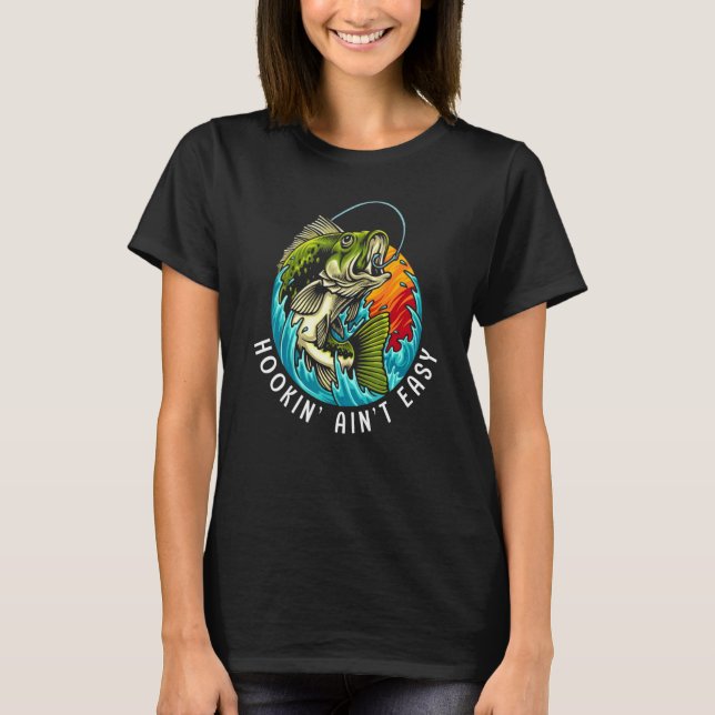 Krokning är inte lätt fiske t shirt (Framsida)