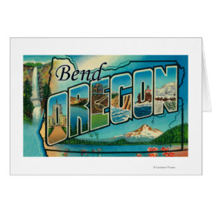 Krökning OregonLarge brev ScenesBend, ELLER Hälsningskort