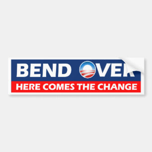 Krökningen över här kommer ändringen - Obama Bildekal