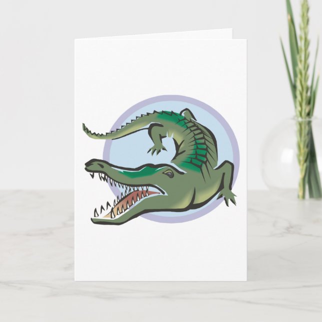 Krokodil/Alligator Cirkel Design Kort (Framsida)