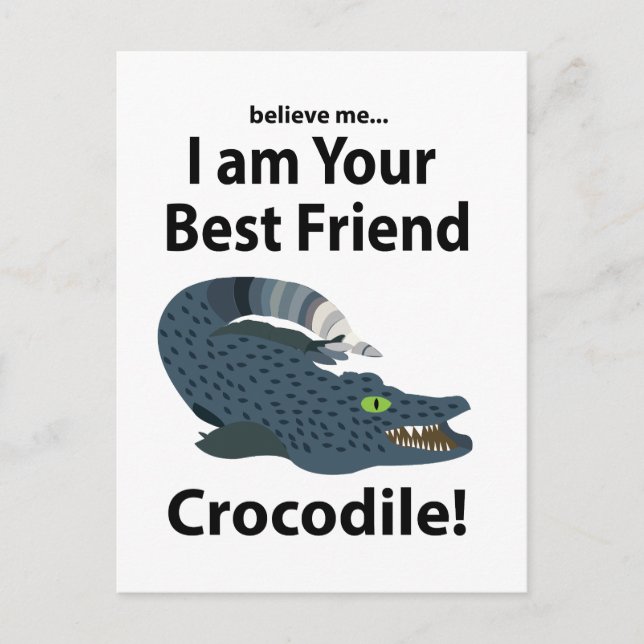 Krokodil Alligator Rolig  Vykort (Framsida)