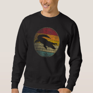 Krokodil Alligator Sol Retro Vintage 70 Tal 80 Tal Lång Ärmad Tröja