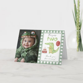 Krokodil Andra födelsedagen tack Kort