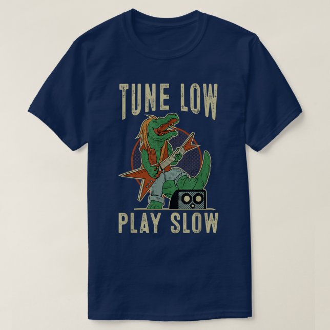 Krokodil Bass Guitar Tune Low Play Långsam BSTAD G T Shirt (Design framsida)