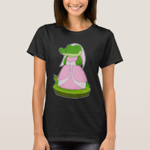 Krokodil Brudslöja Bröllop T Shirt
