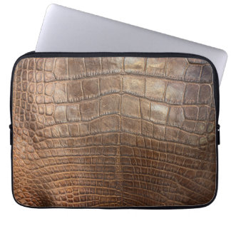 Krokodil djurtryck reptil tan alligator laptop fodral