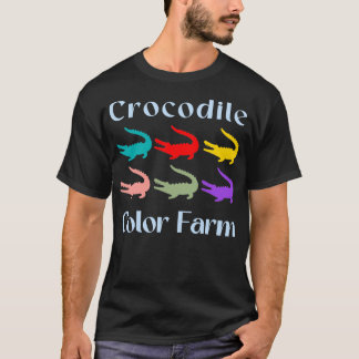 Krokodil Färg Farm Sunset Vintage Design T Shirt