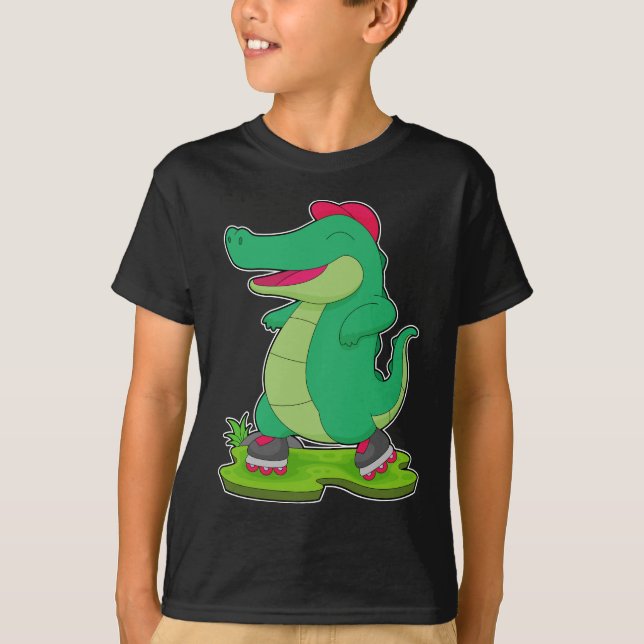 Krokodil för rullskridskor t shirt (Framsida)