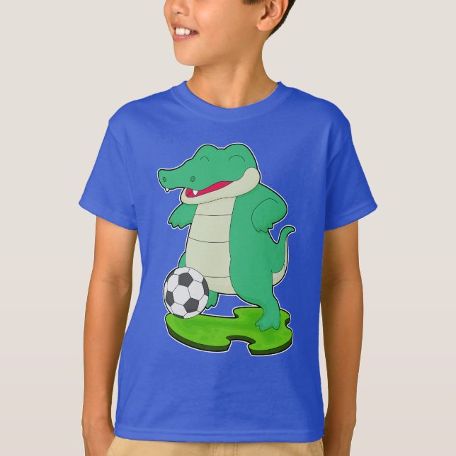 Krokodil Fotbollsspelare Fotboll T Shirt (Framsida)