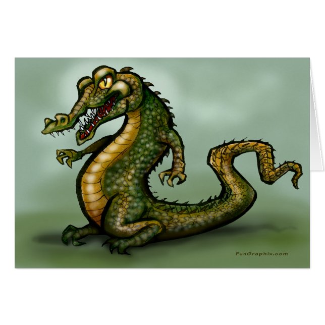 Krokodil Hälsningskort (Framsidan Horizontal)