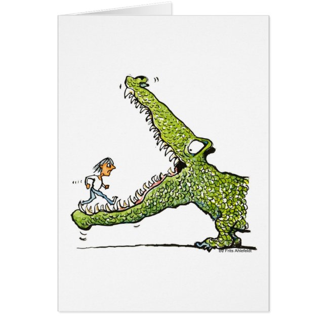 krokodil hälsningskort (Framsidan)
