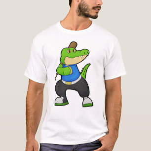 Krokodil i Baseball med Baseball fladdermus T Shirt
