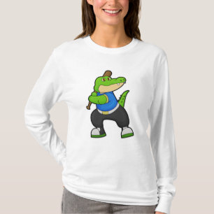 Krokodil i Baseball med Baseball fladdermus T Shirt