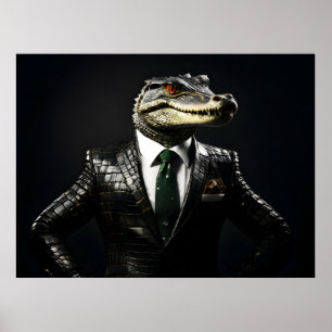 Krokodil i kostym poster