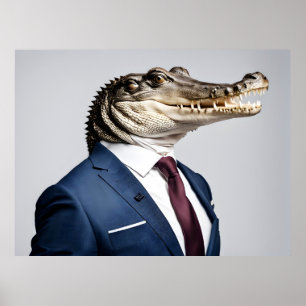 Krokodil i kostym poster