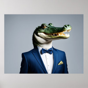 Krokodil i kostym poster
