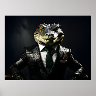 Krokodil i kostym poster