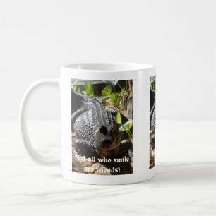 krokodil "inte alla som leker är vänner" kaffemugg