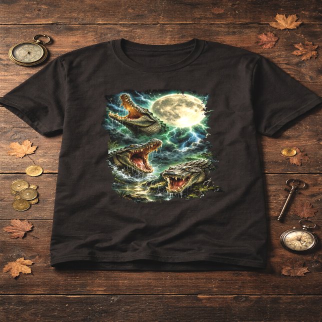 Krokodil Måne T-Shirt (Skapare uppladdad)