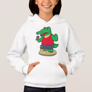 Krokodil med blommor t shirt
