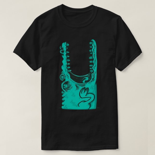 Krokodil med mun öppen t shirt (Design framsida)
