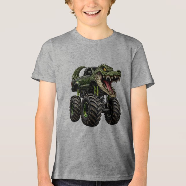 Krokodil Off-Road Monster Truck T Shirt (Framsida)
