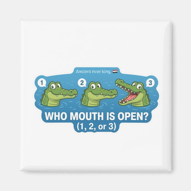 Krokodil Öppen Mun Magnet (Framsidan)