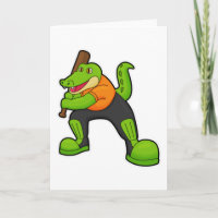 Krokodil på Cricket med Cricket slagträ