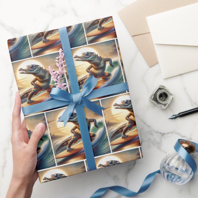 Krokodil på en ytskiva presentpapper (Gifting)