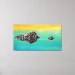 Krokodil på stillastående Kanvastrycket Vatten Canvastryck