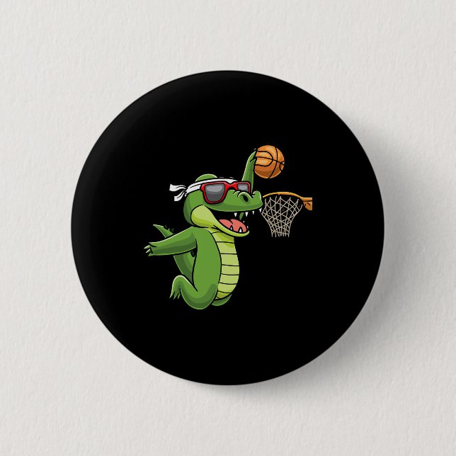 Krokodil Pay Basketball Alligator Basketball Knapp (Framsida)