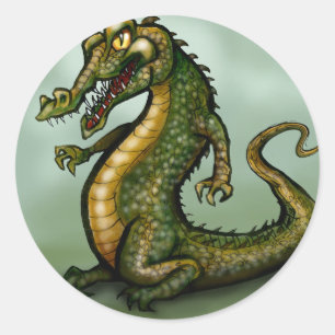 Krokodil Runt Klistermärke
