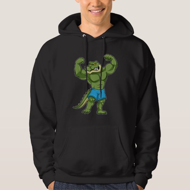 Krokodil som Bodybyggder extrem Hoodie (Framsida)
