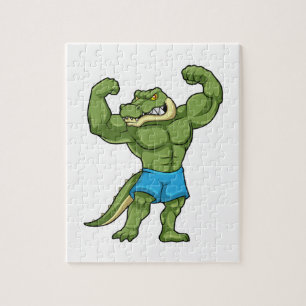 Krokodil som Bodybyggder extrem Pussel