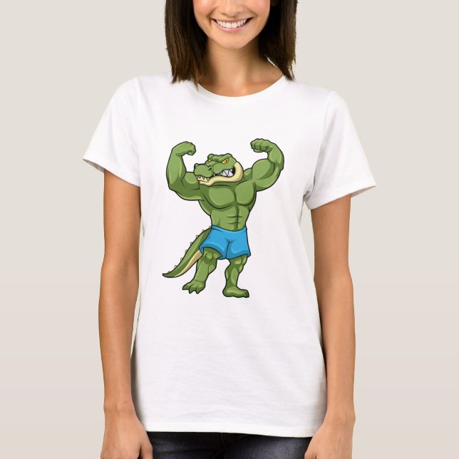 Krokodil som Bodybyggder extrem T Shirt (Framsida)