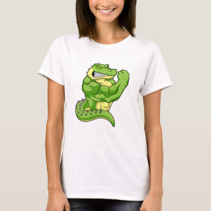 Krokodil som Bodybyggder med stora muskler T Shirt