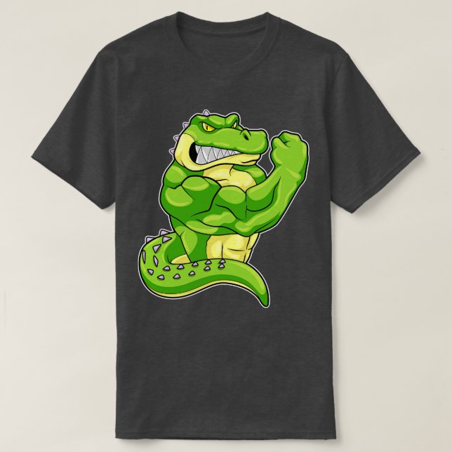 Krokodil som Bodybyggder med stora muskler T Shirt (Design framsida)