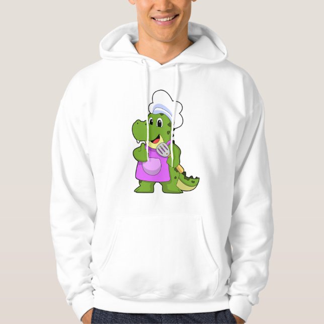 Krokodil som Cook med Spatula Hoodie (Framsida)