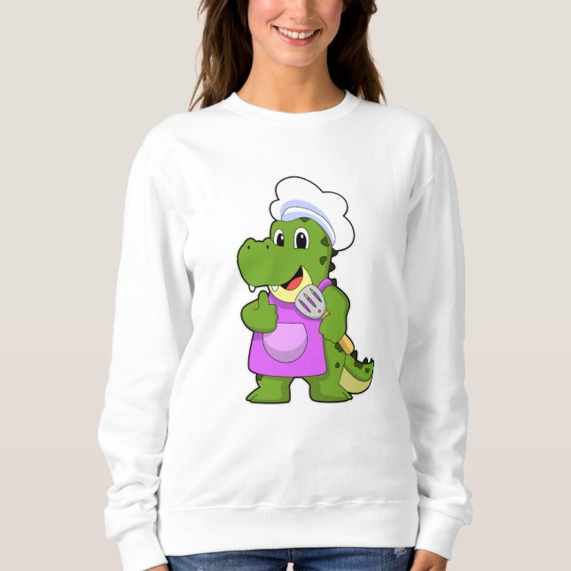 Krokodil som Cook med Spatula T Shirt (Framsida)