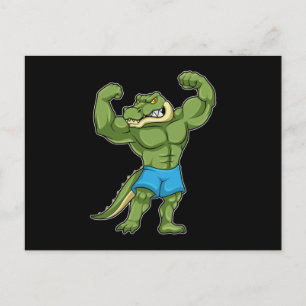 Krokodil som kroppsbyggare extrem vykort