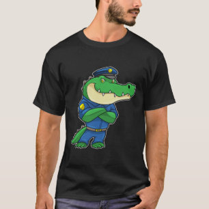 Krokodil som polistjänsteman med enhetlig utformni t shirt