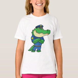 Krokodil som polistjänsteman med enhetlig utformni t shirt