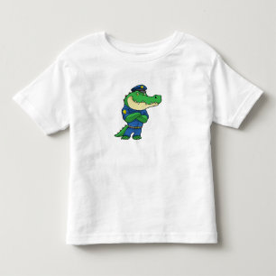Krokodil som polistjänsteman med enhetlig utformni t shirt